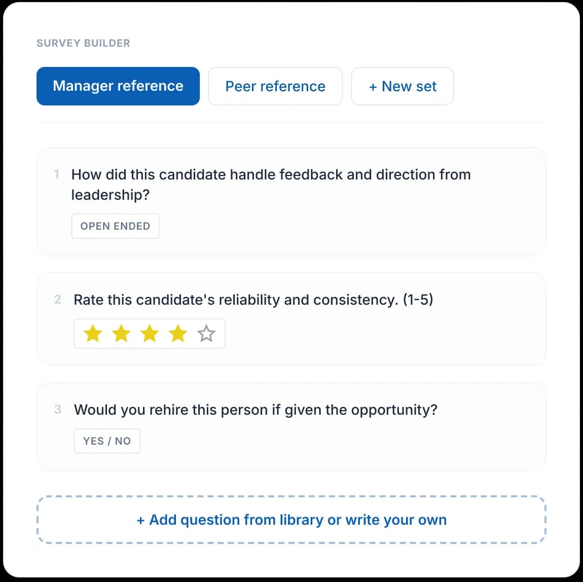 Ask the right questions for every reference.